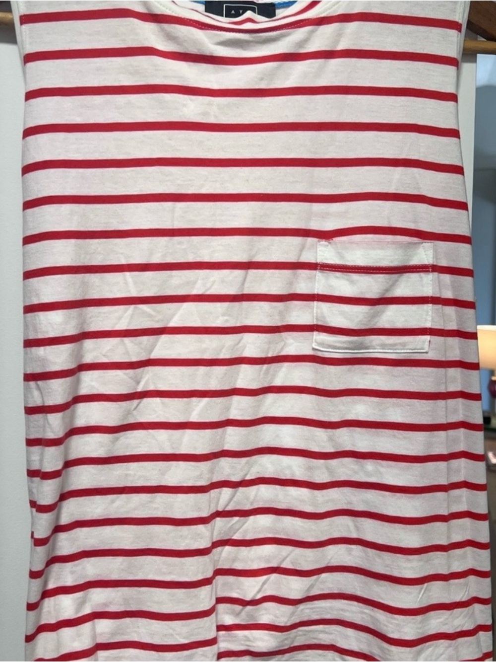 AYR Red and White Striped Sleeveless Top